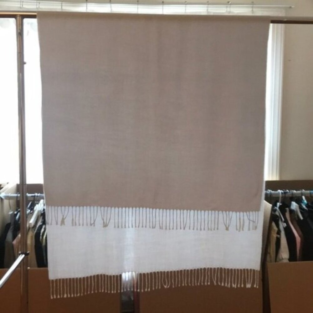 💙✨ Light Blue Fringe-Edge Woven Pashmina Wrap ✨💙